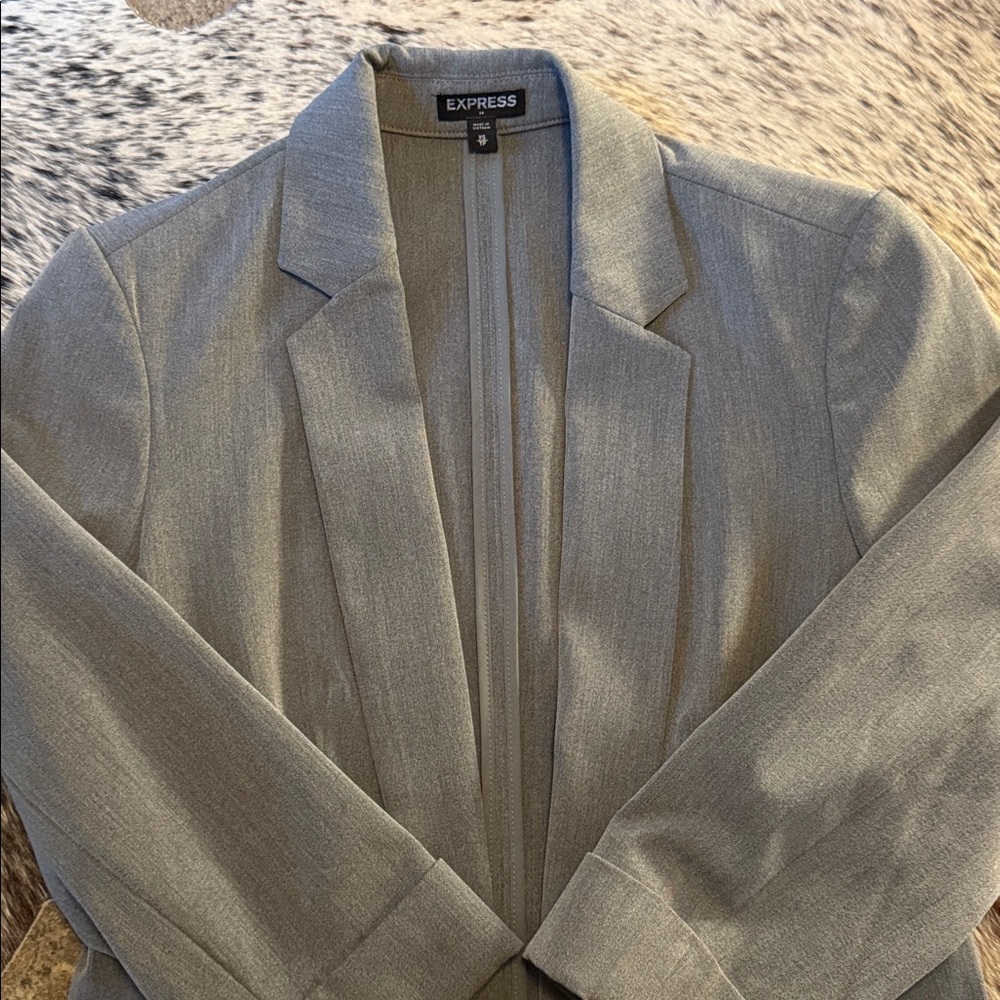 Express Light Gray Suit Jacket